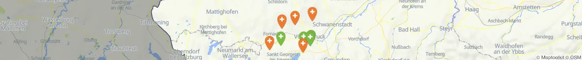 Kartenansicht für Apotheken-Notdienste in der Nähe von Frankenburg am Hausruck (Vöcklabruck, Oberösterreich)